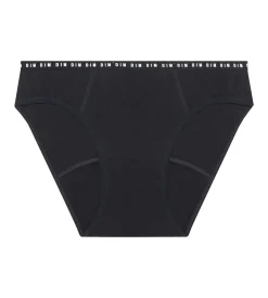 Culotte menstruelle lavable en coton bio noir Flux moyen Dim Protect