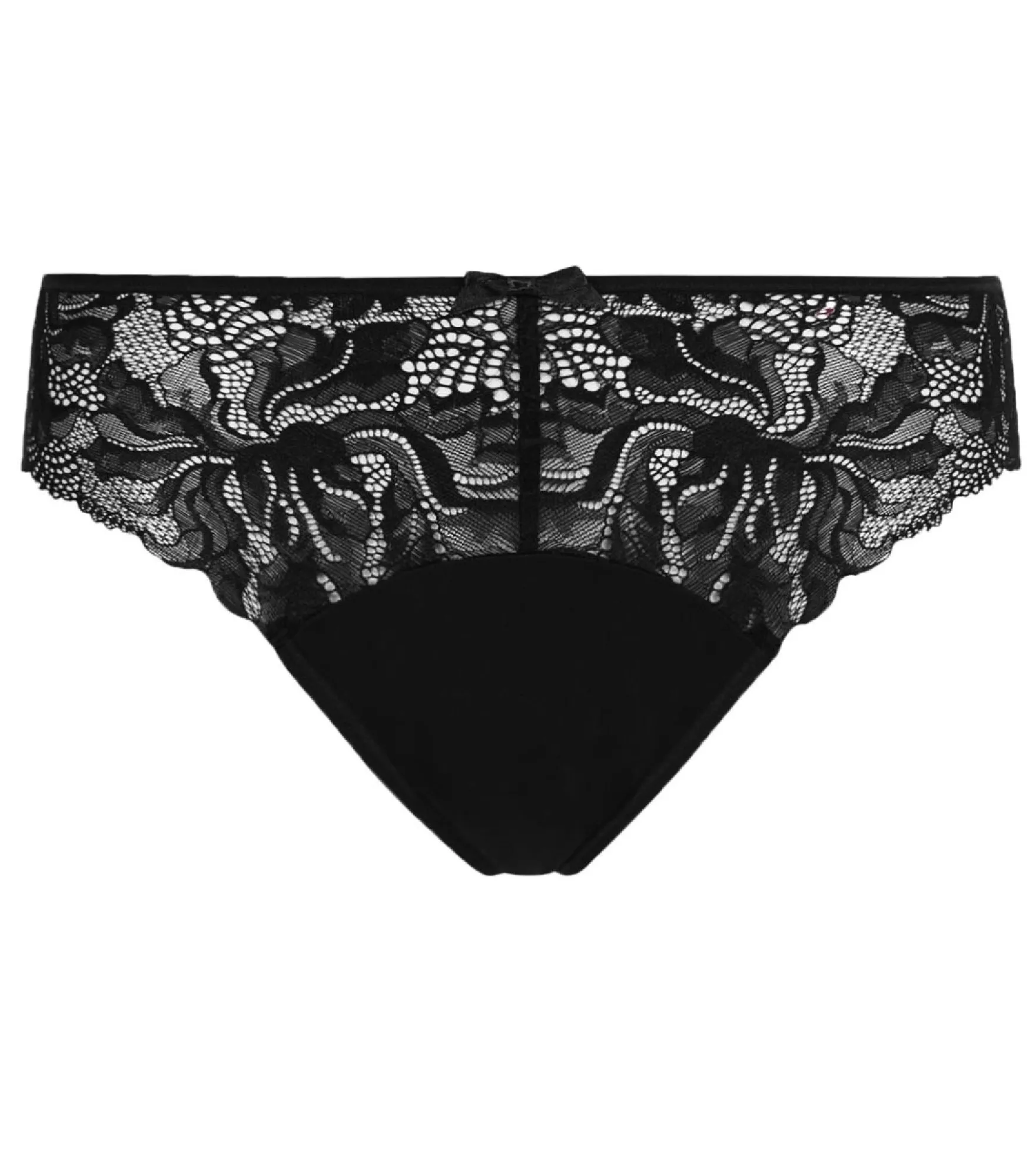 Culotte Noire femme en microfibre et dentelle Generous Essentiel