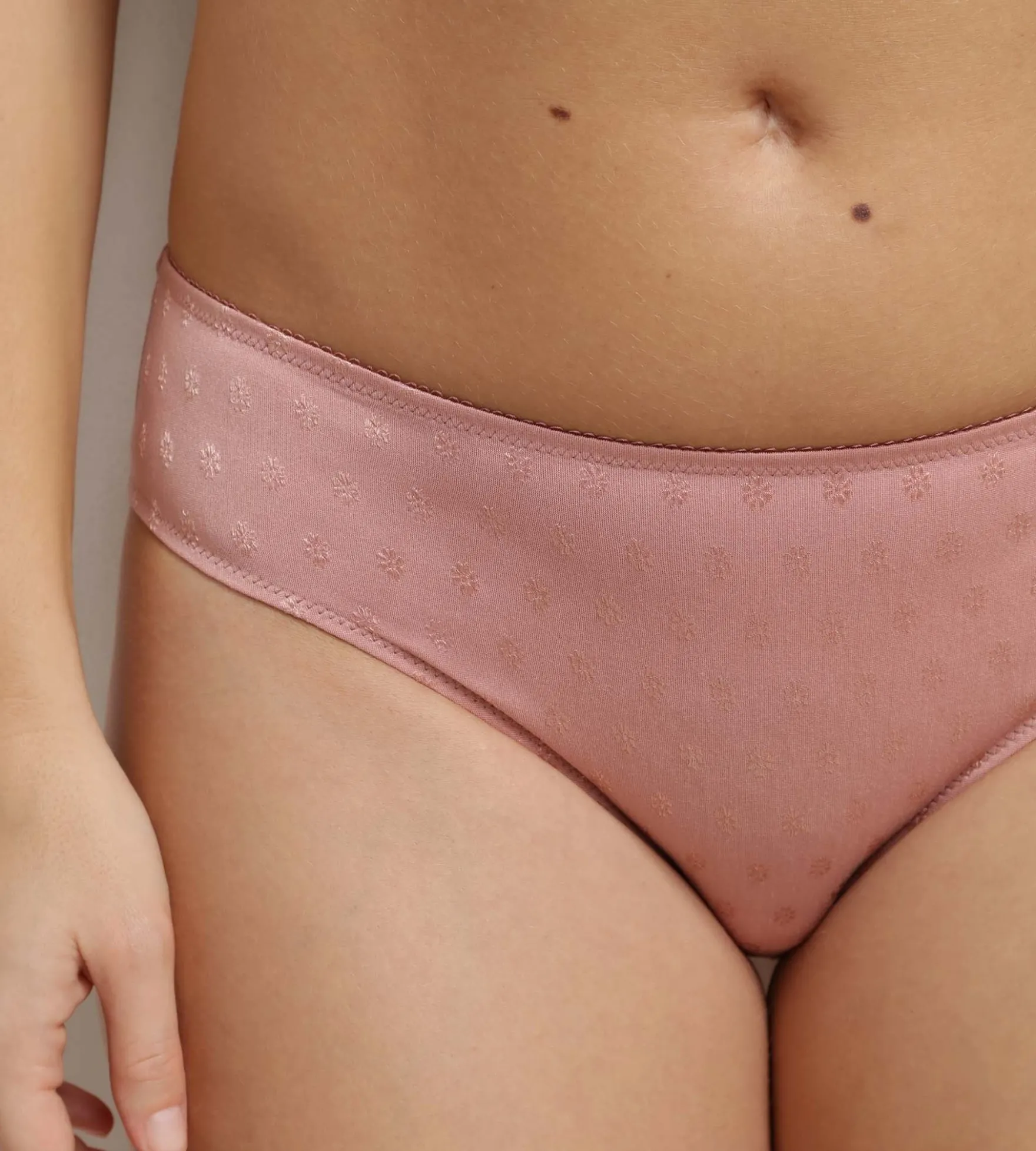Culotte taille haute femme en microfibre Rose à fleurs Cosy Time