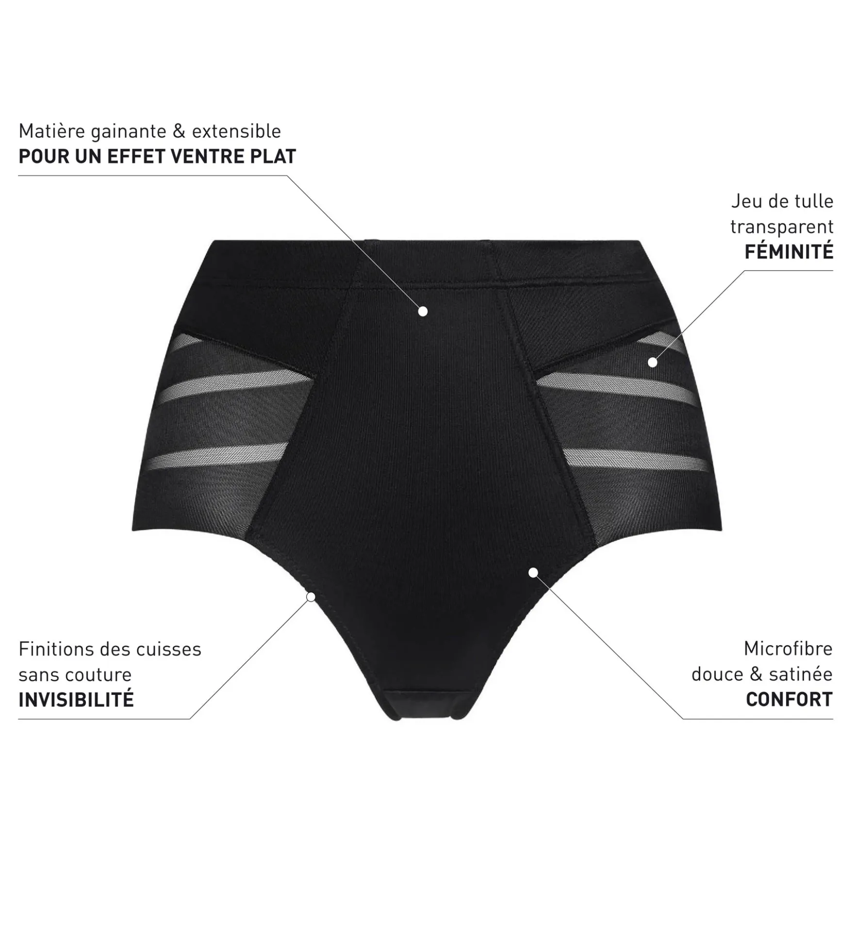 Culotte ventre plat noire Dim Silhouette Elegance