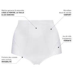 Culotte ventre plat taille haute blanche Dim Silhouette Elegance