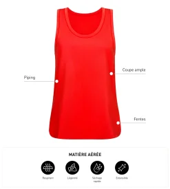 Débardeur de sport femme en viscose orange Dim Move