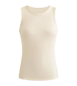 Débardeur femme côtelé Beige Dim Thermal x Ines de La Fressange