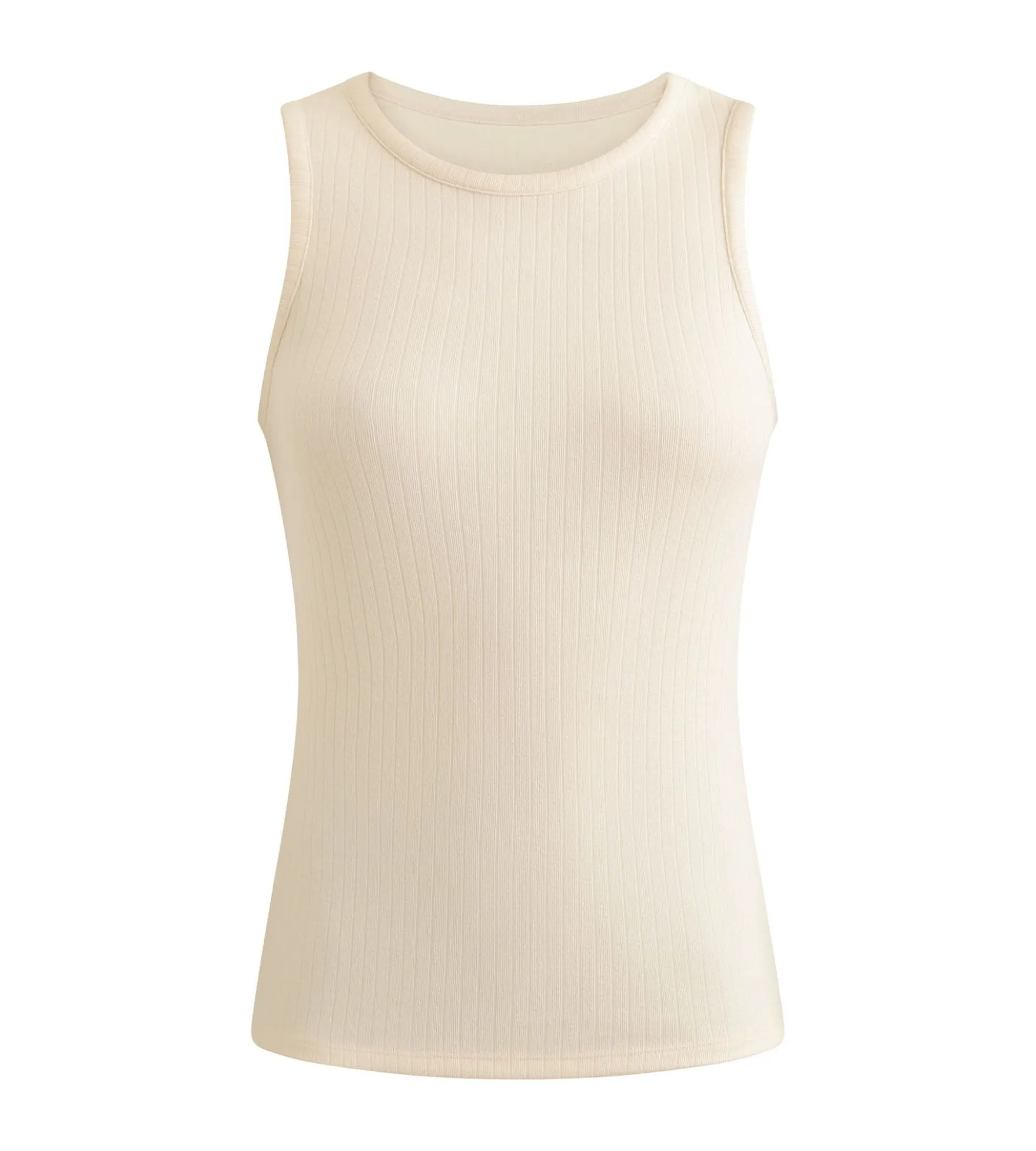Débardeur femme côtelé Beige Dim Thermal x Ines de La Fressange