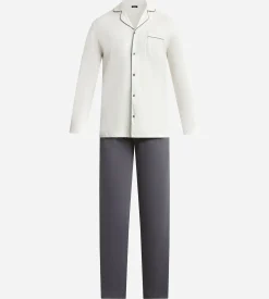 Ensemble pyjama homme pantalon chemise en jersey Gris Foncé Dim Nightwear