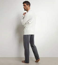 Ensemble pyjama homme pantalon chemise en jersey Gris Foncé Dim Nightwear