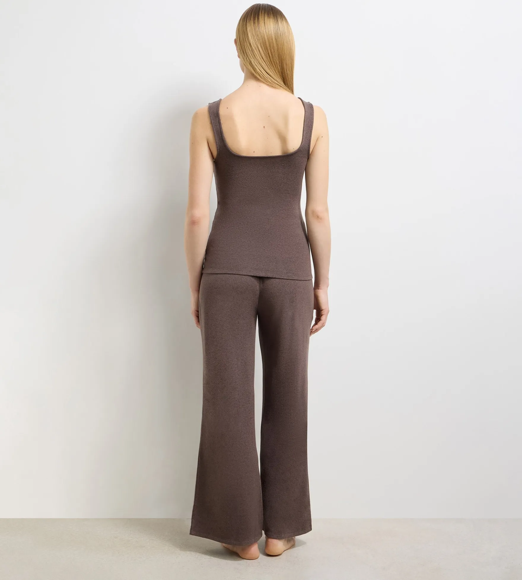 Ensemble pyjama jersey fin marron profond DIM x Ines de la Fressange