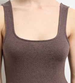 Ensemble pyjama jersey fin marron profond DIM x Ines de la Fressange