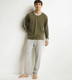 Ensemble pyjama pantalon homme militaire Dim Jersey