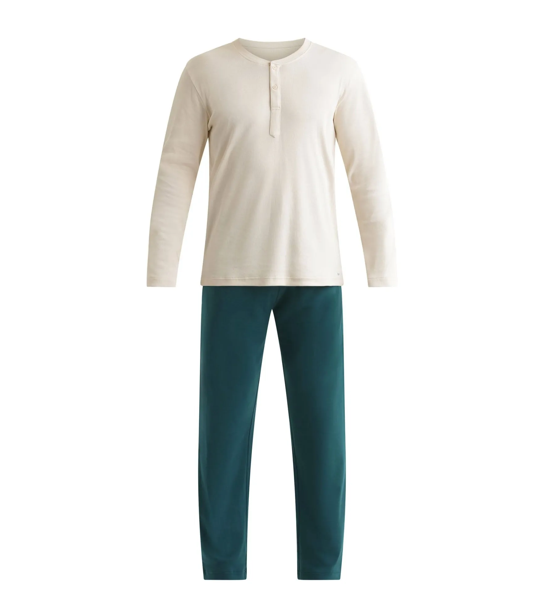 Ensemble pyjama pantalon homme Ivoire Vert Dim