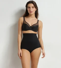 Gaine taille haute femme en microfibre Noir Dim Silhouette Contour