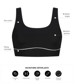 Haut de maillot de bain femme en microfibre Noire Dim Move