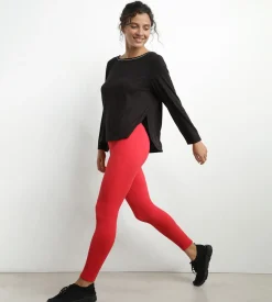 Haut de sport femme à col bateau en viscose noire Dim Move