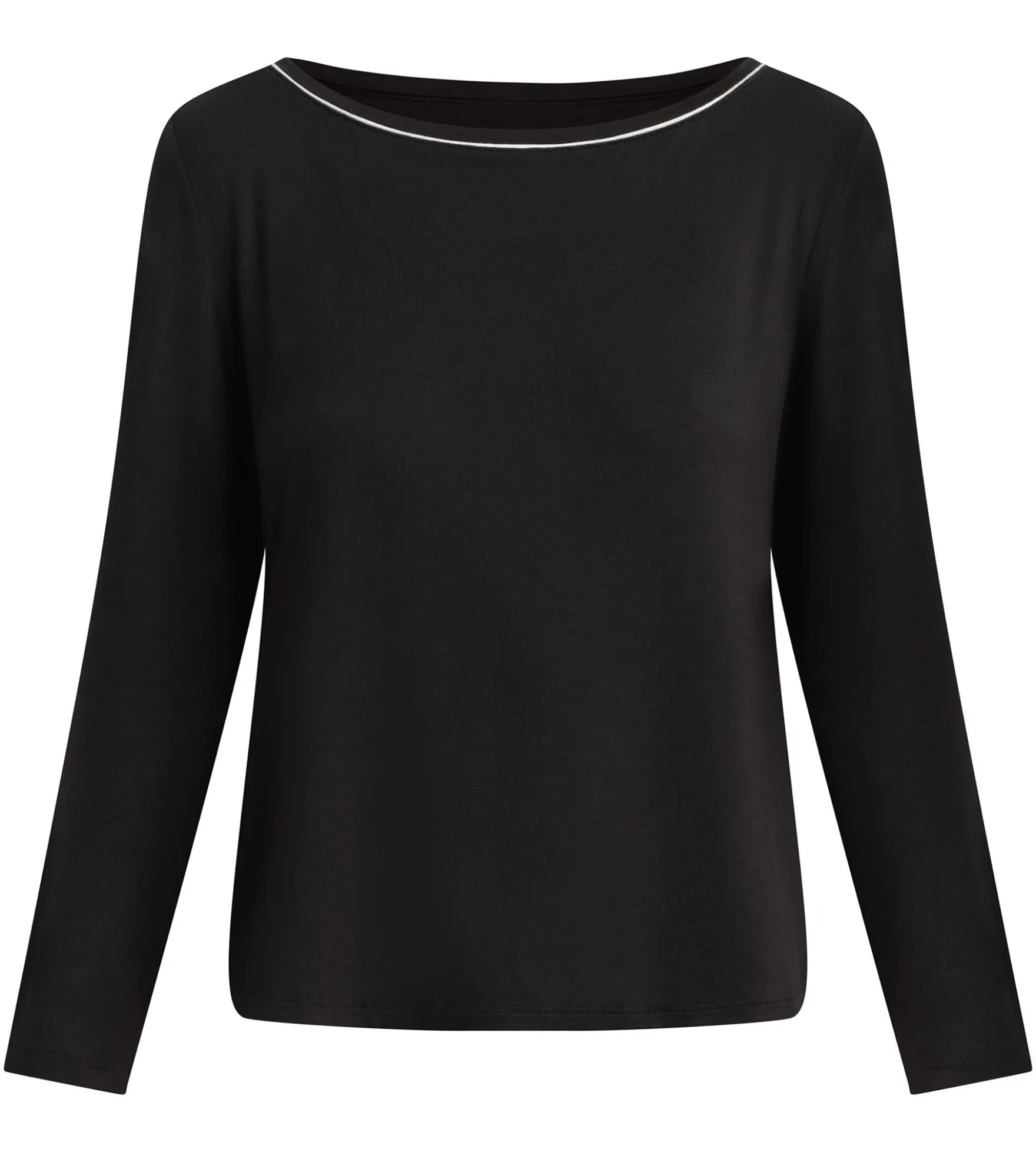 Haut de sport femme à col bateau en viscose noire Dim Move