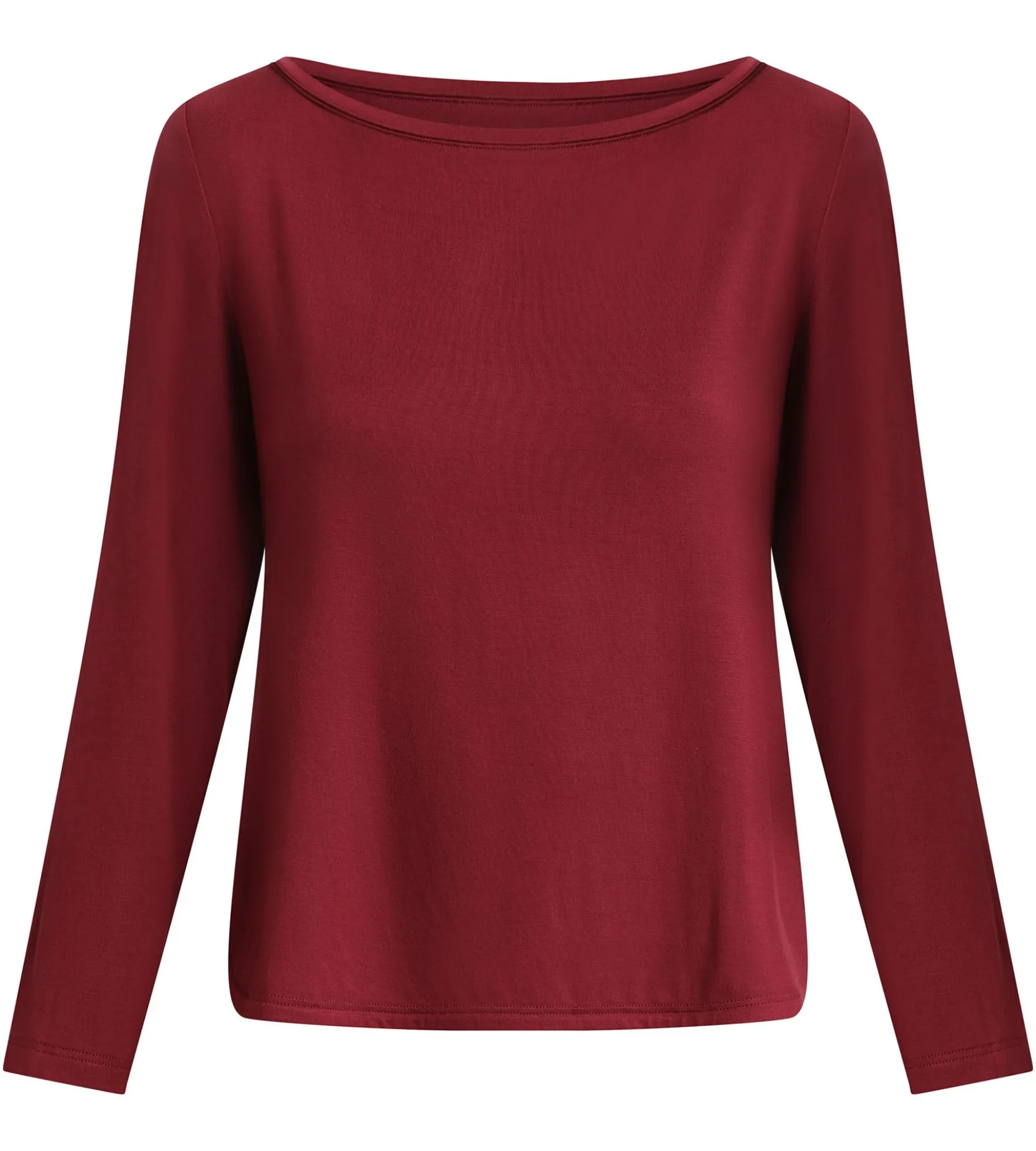 Haut de sport femme à col bateau en viscose Bordeaux Dim Move