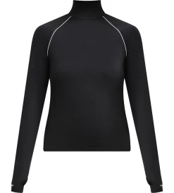 Haut de sport femme à col montant en microfibre noire Dim Move