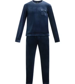Haut homme manches longues col rond bleu marine Dim Chenille