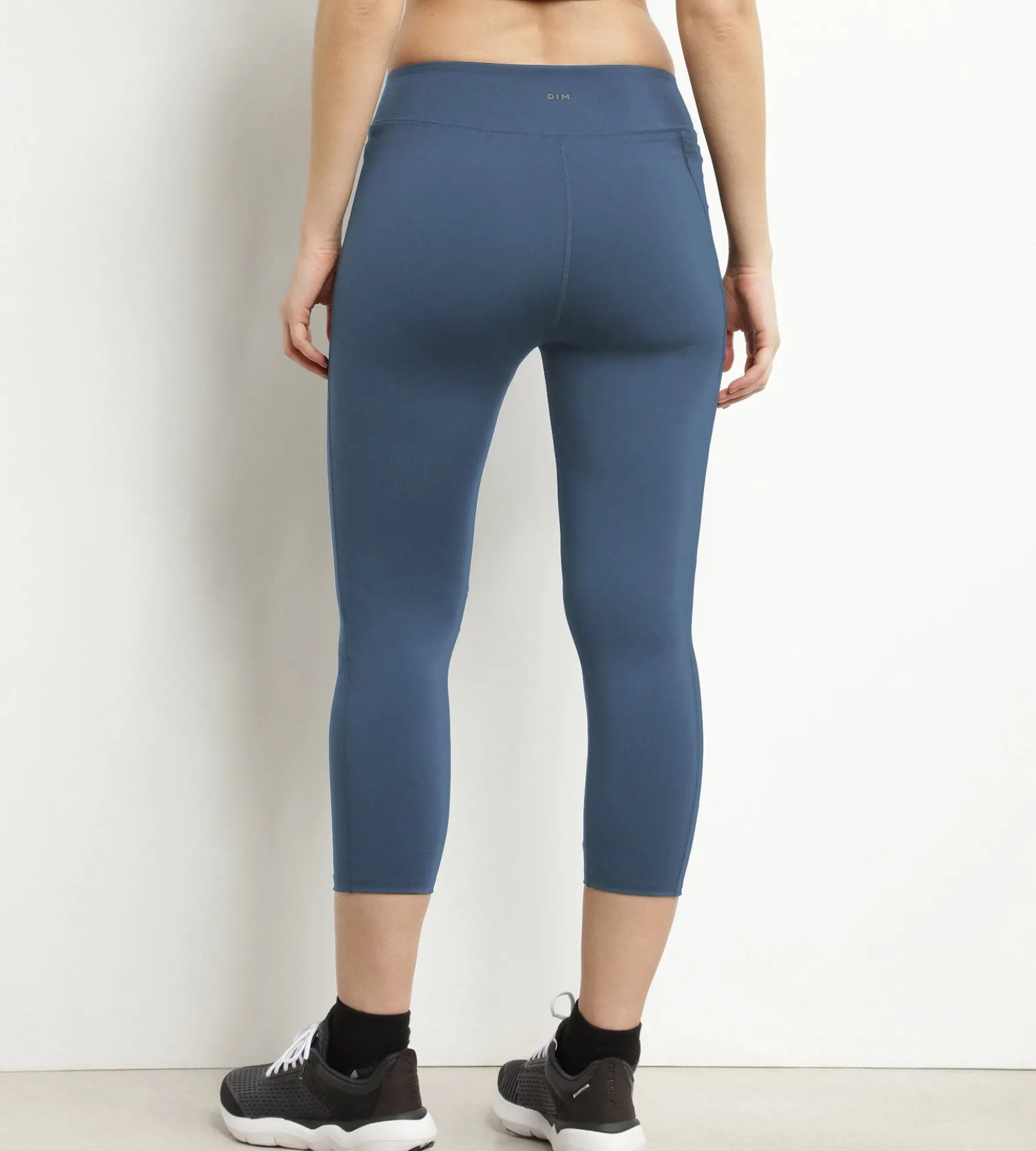 Legging de sport court pour femme en microfibre noire Dim Move