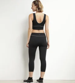 Legging de sport court pour femme en microfibre noire Dim Move