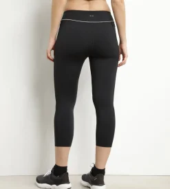 Legging de sport court pour femme en microfibre noire Dim Move