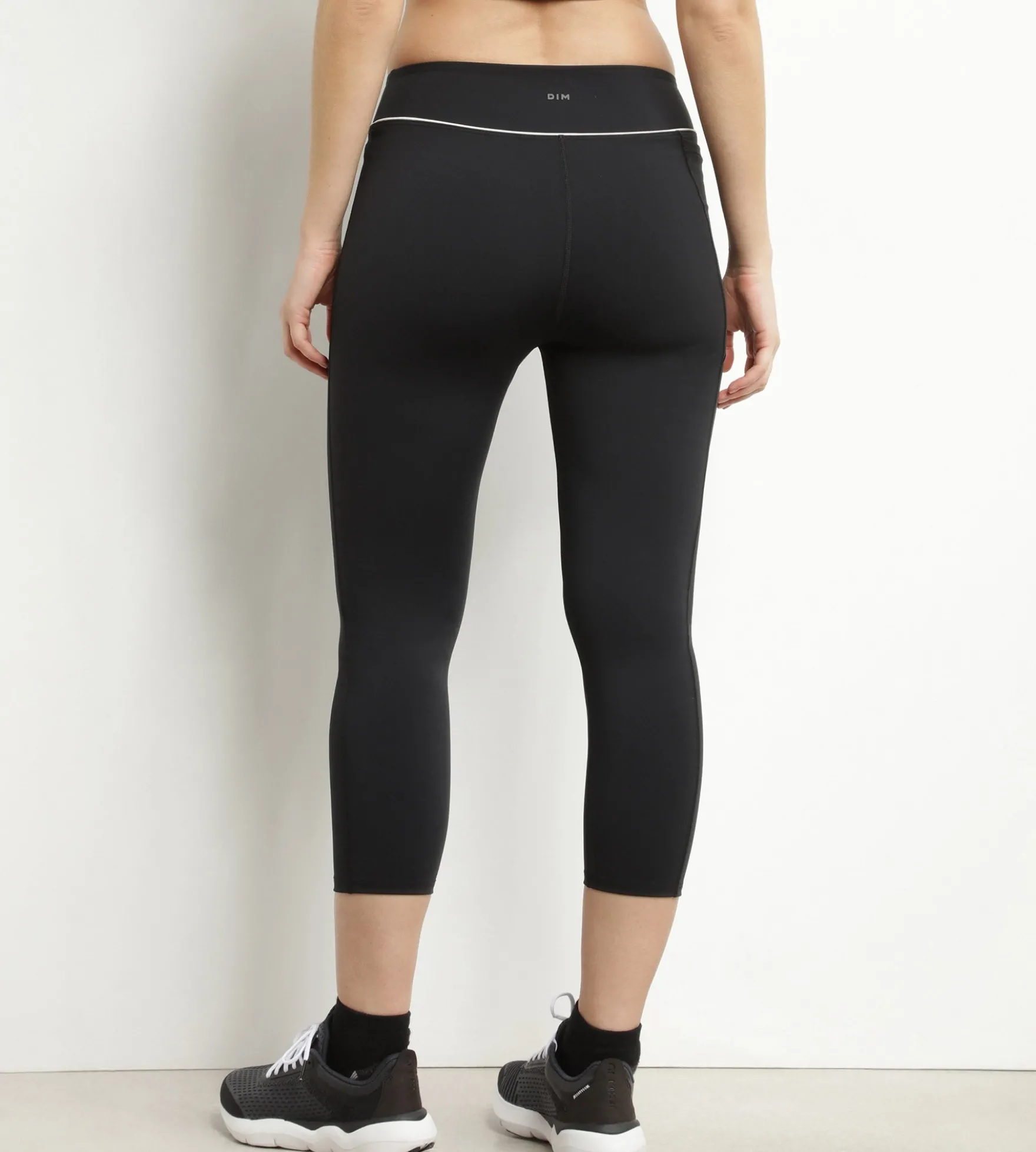 Legging de sport court pour femme en microfibre noire Dim Move