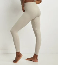 Legging femme Beige en maille côtelée Dim Comfywear
