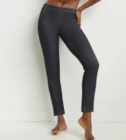 Legging femme effet jean Bleu Marine avec poches Dim Relax & Go