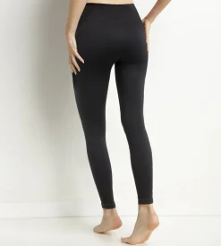 Legging femme Noir côtelé à ceinture extra large Dim Relax & Go
