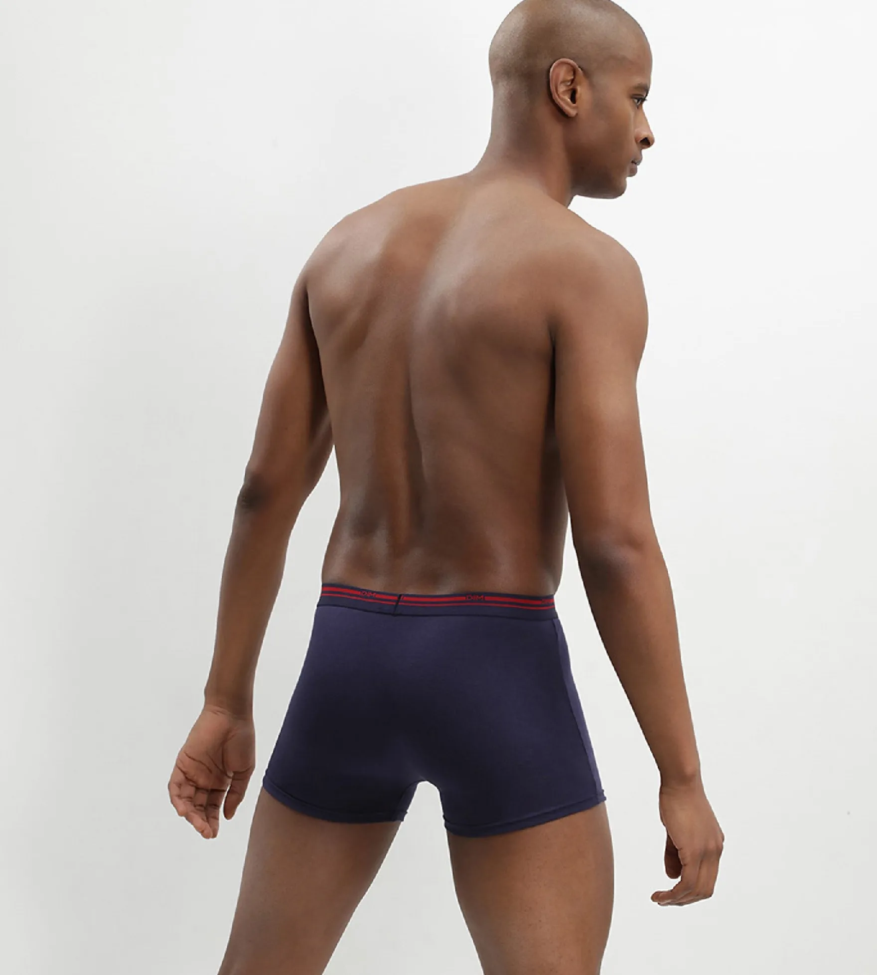 Lot de 3 boxers coton stretch Bleu Denim et Rouge Lave Daily Colors