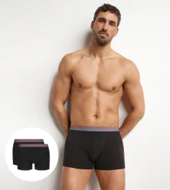 Lot de 2 boxers coton stretch Noir pour homme Daily Colors