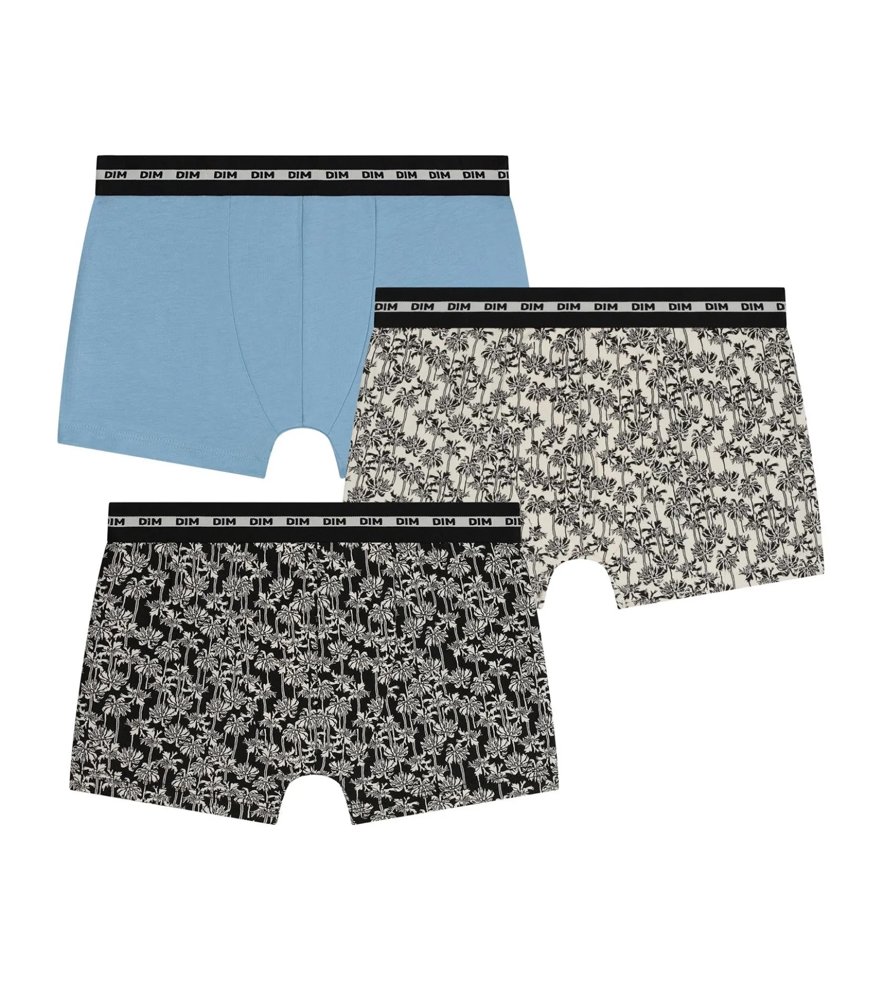 Lot de 3 boxers enfant motif palmiers Dim Coton Stretch