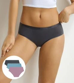 Lot de 3 boxers femme Bleu, Violet, Gris Les Pockets Ecodim