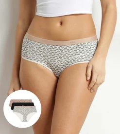 Lot de 3 boxers femme coton stretch motif palmier Les Pockets