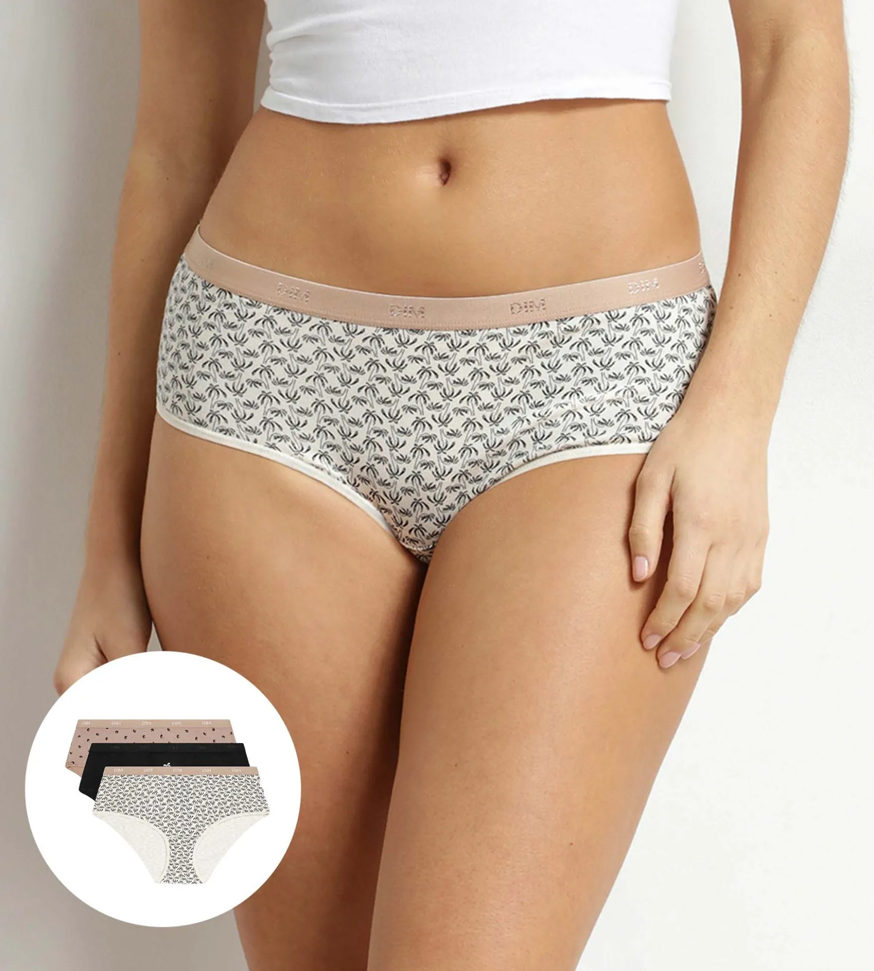 Lot de 3 boxers femme coton stretch motif palmier Les Pockets