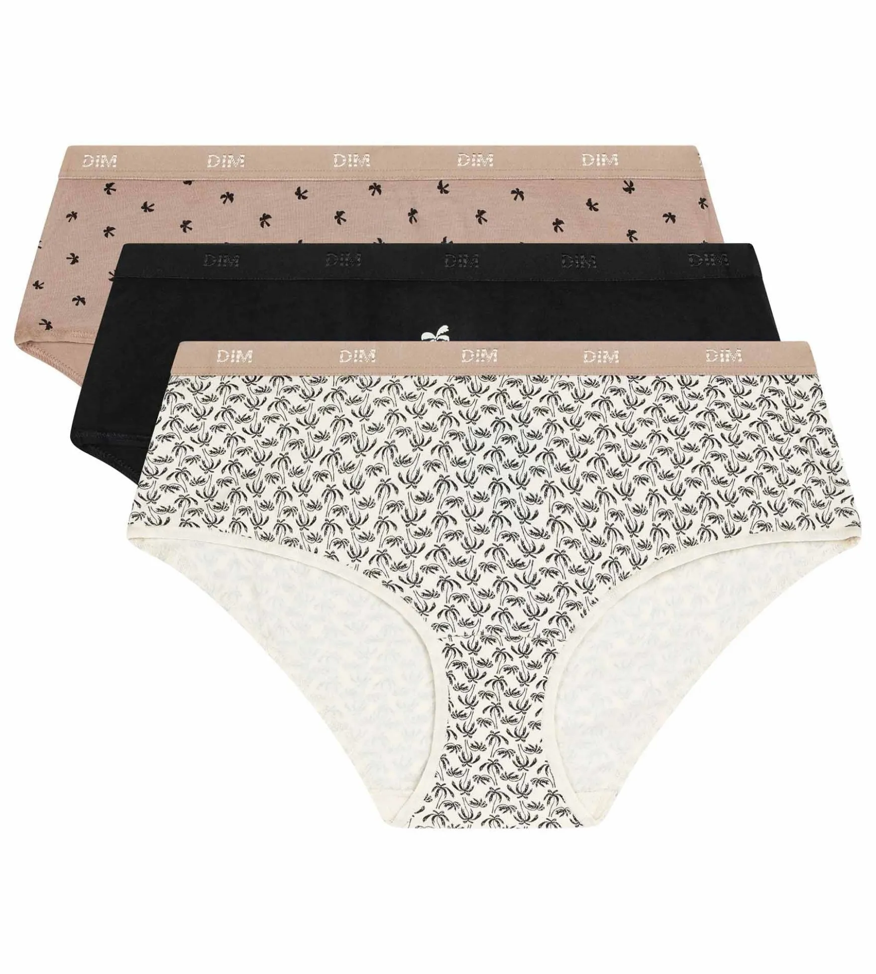 Lot de 3 boxers femme coton stretch motif palmier Les Pockets