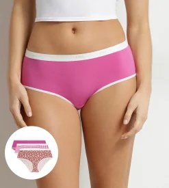 Lot de 3 boxers femme coton stretch motif vichy Les Pockets