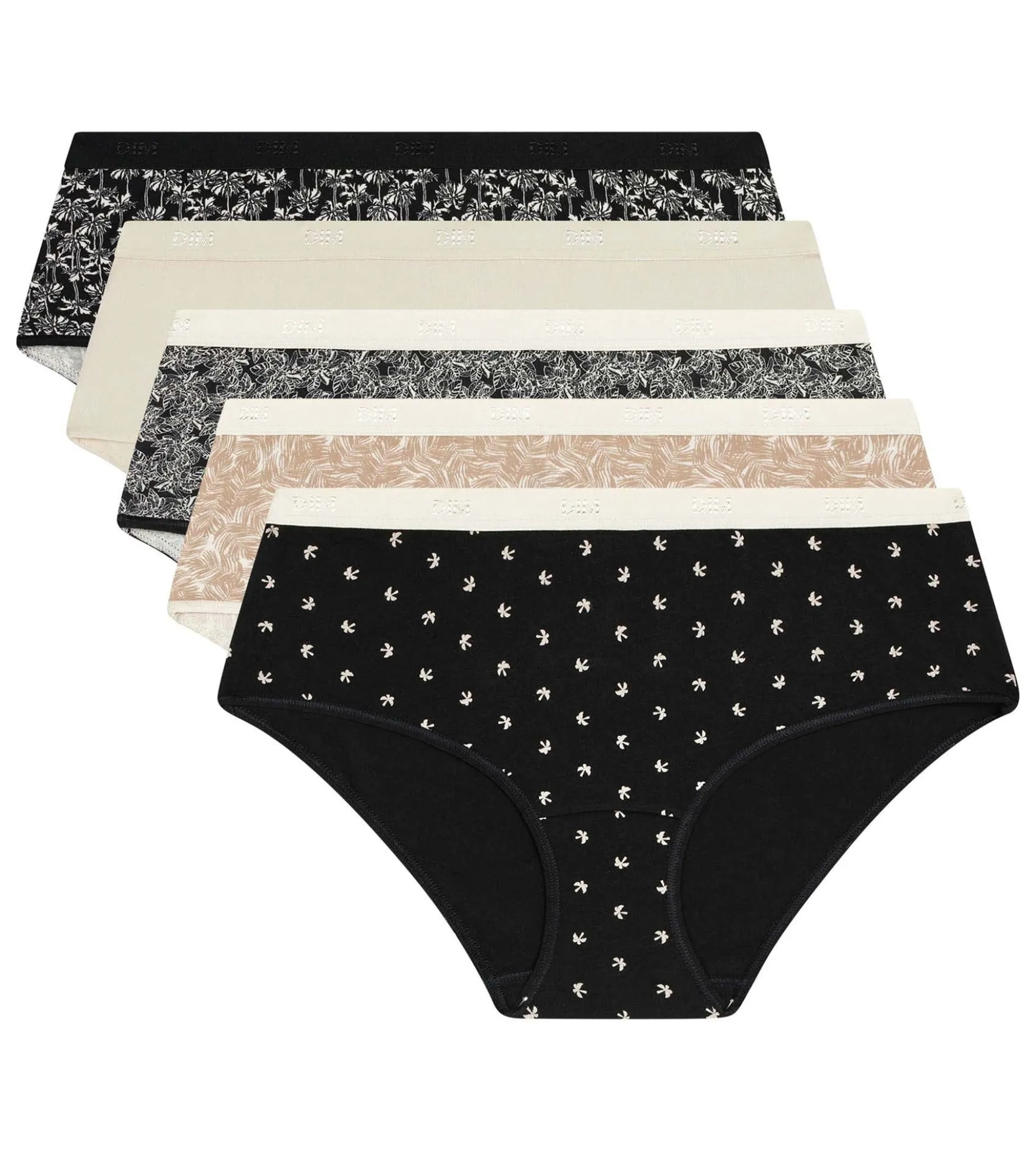 Lot de 5 boxers femme coton stretch motif tropique Les Pockets