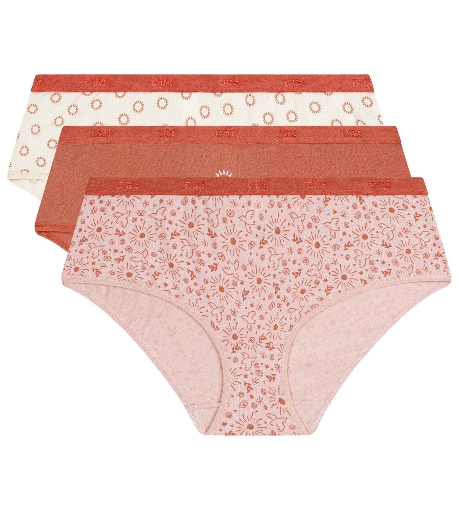 Lot de 3 boxers femme coton stretch motif soleil Les Pockets