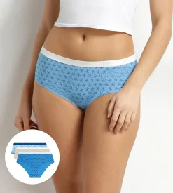 Lot de 3 boxers femme coton stretch motif plage Les Pockets