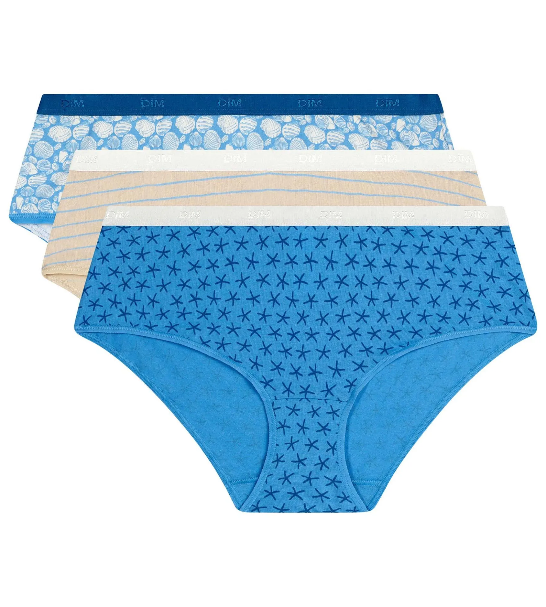 Lot de 3 boxers femme coton stretch motif plage Les Pockets