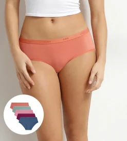 Lot de 5 boxers femme coton stretch Rose Bleu Les Pockets Ecodim