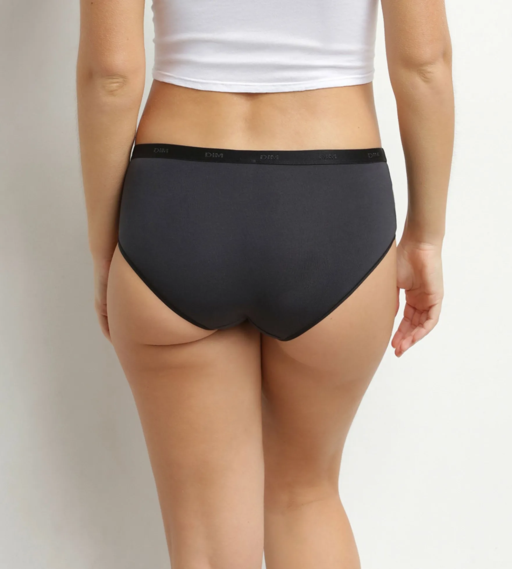 Lot de 5 boxers femme coton stretch Gris Jaune Les Pockets Ecodim