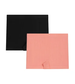Lot de 2 boxers fille sans couture microfibre Noir Corail Dim