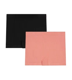Lot de 2 boxers fille sans couture microfibre Noir Corail Dim