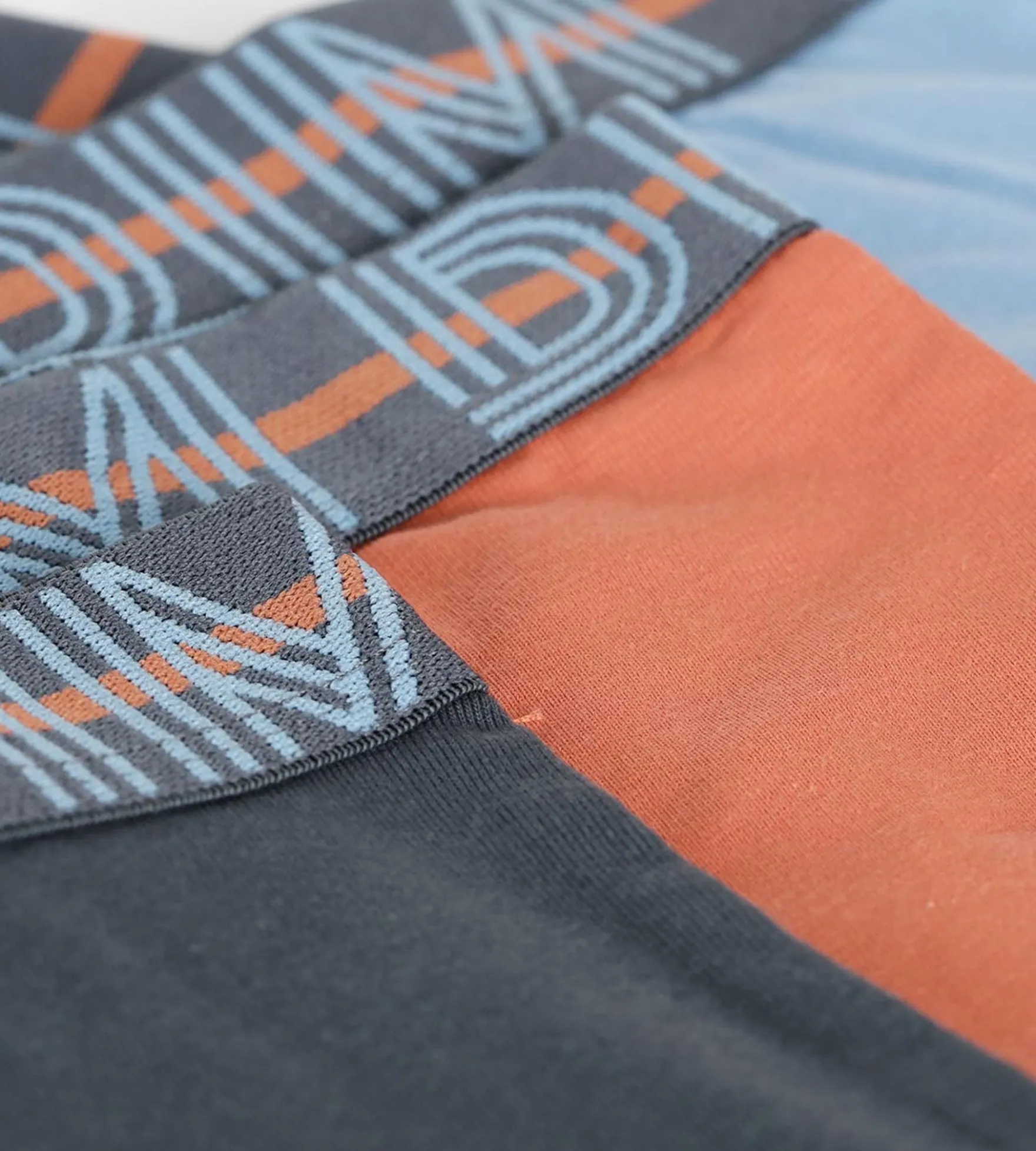 Lot de 3 boxers garçon Bleu Abricot Gris Coton Stretch Kids