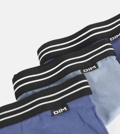 Lot de 3 boxers garçon en coton stretch Bleu Ecodim