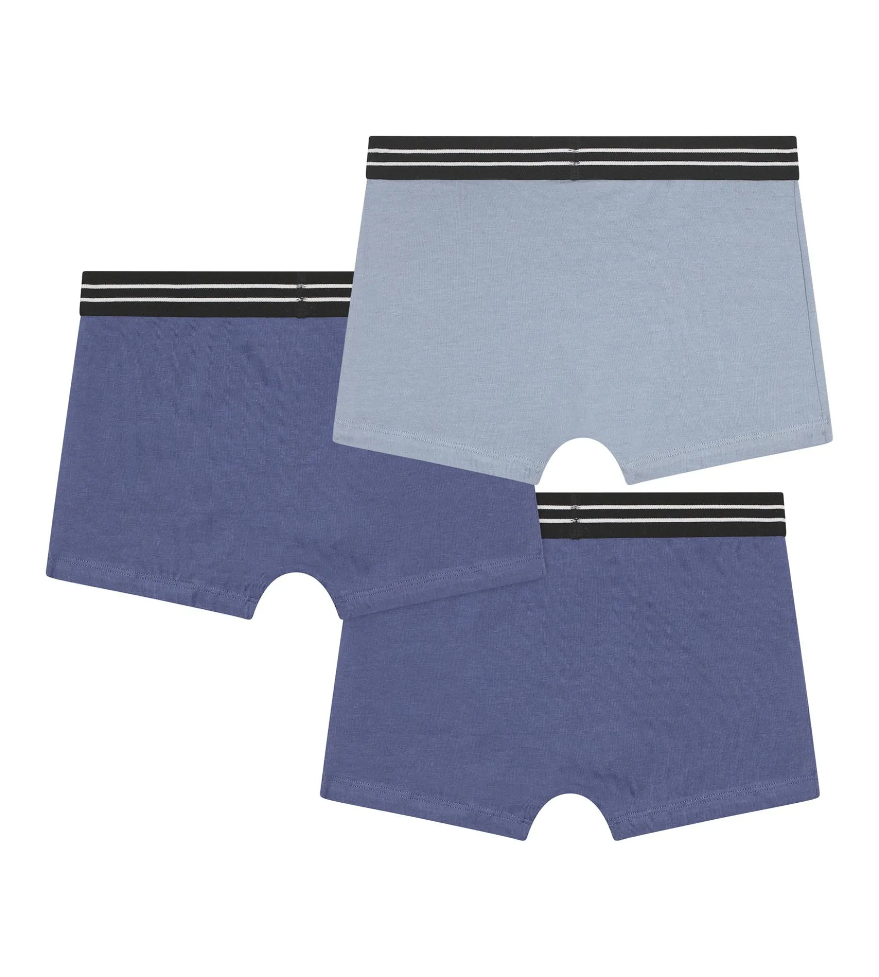 Lot de 3 boxers garçon en coton stretch Bleu Ecodim