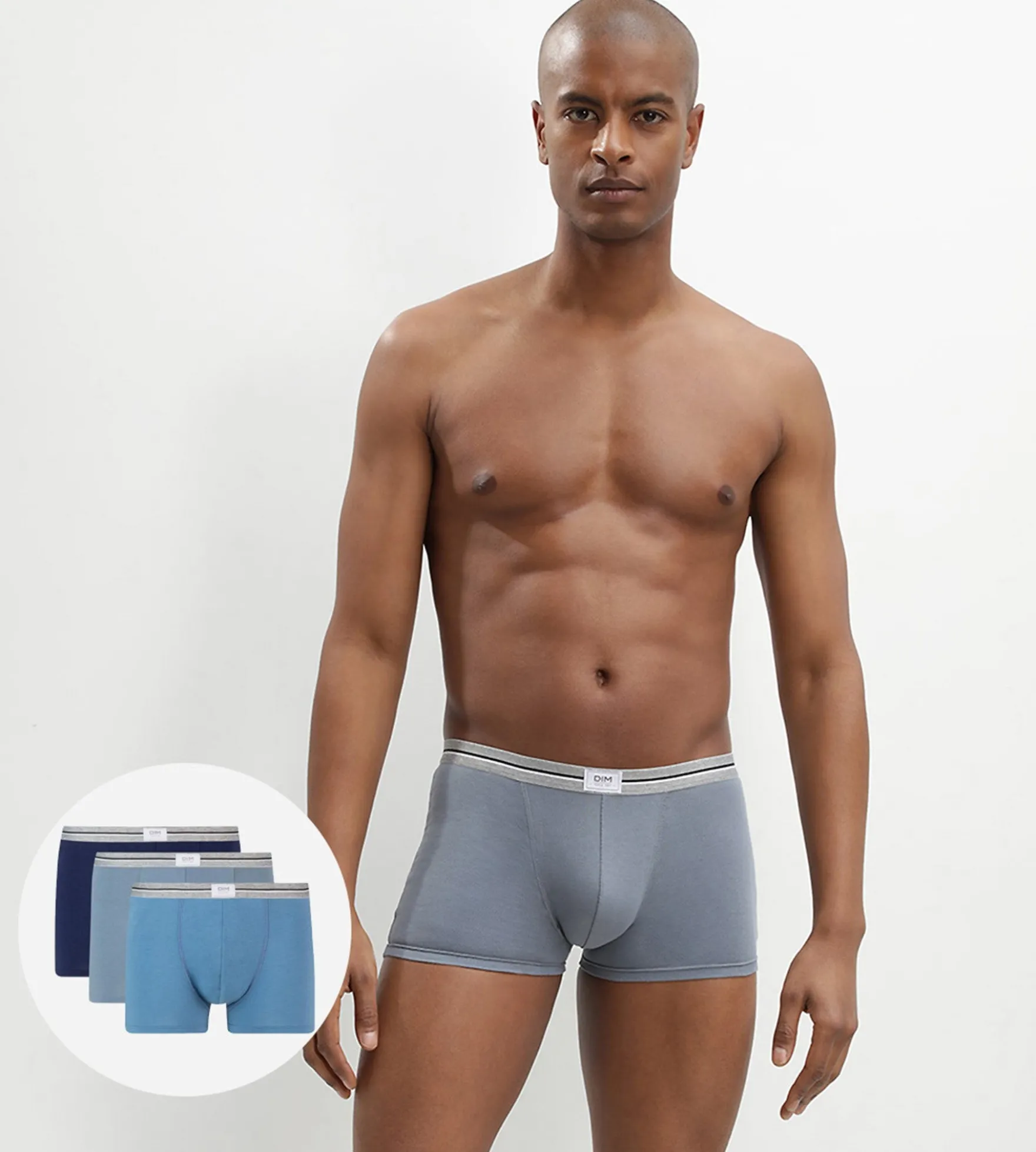 Lot de 3 boxers gris acier noir coton stretch résistant Ultra Resist