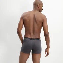 Lot de 3 boxers gris, rouge chili et noir Coton Stretch