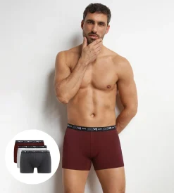 Lot de 3 boxers homme Cendre Dim Coton Stretch